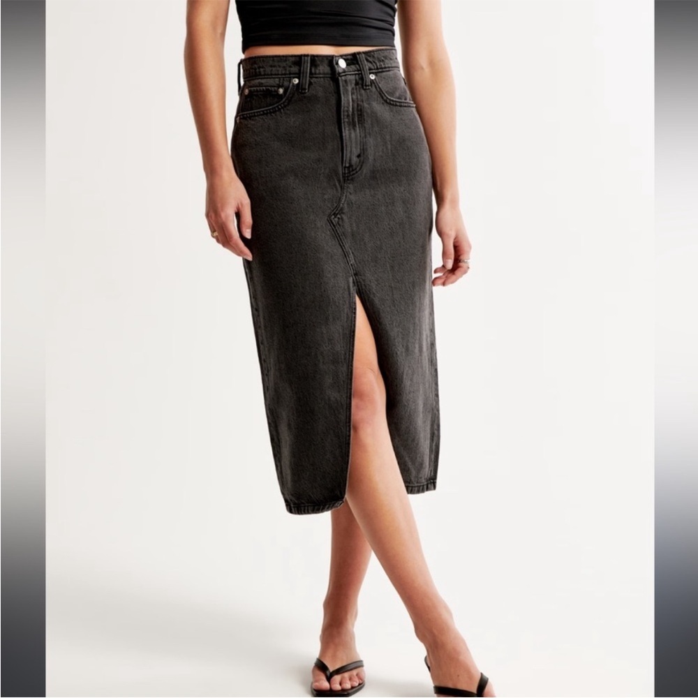 Abercrombie & Fitch Black Midi Skirt